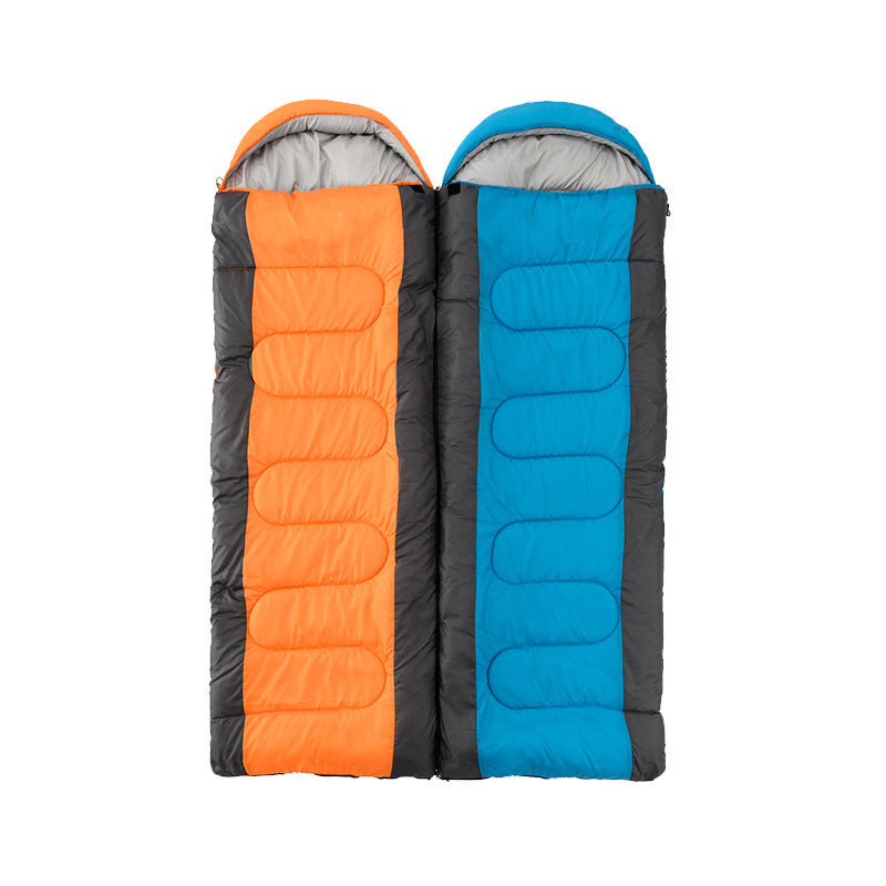 Experience the Great Outdoors with Our Interlocking Hooded Camping Envelope Sleeping Bag